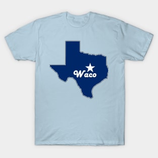 Waco Texas Navy Blue Lone Star State Map Texan T-Shirt